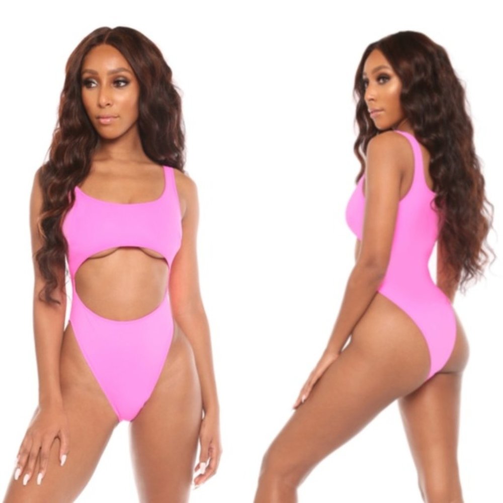 Icon Swim Bright Ideas Pink Monokini (NWOT)